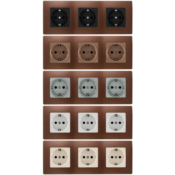 Рамка для розеток и выключателей Legrand Etika 3 поста, цвет какао