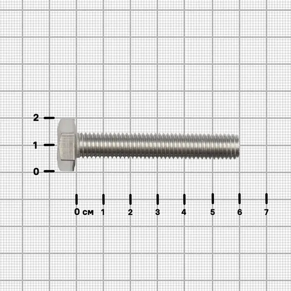 Болт DIN 933 нержавеющая сталь А2 10x60 мм 2 шт.