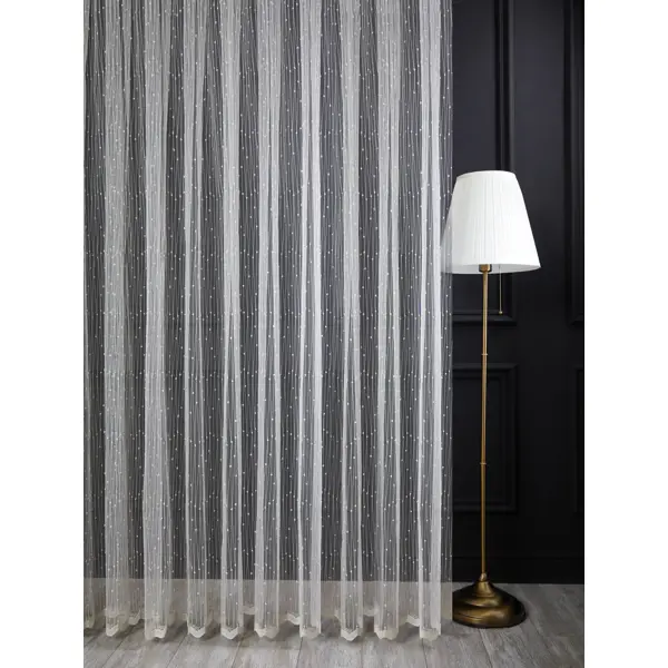 Тюль 1 м/п Пупырышки сетка 280 см цвет бежевый