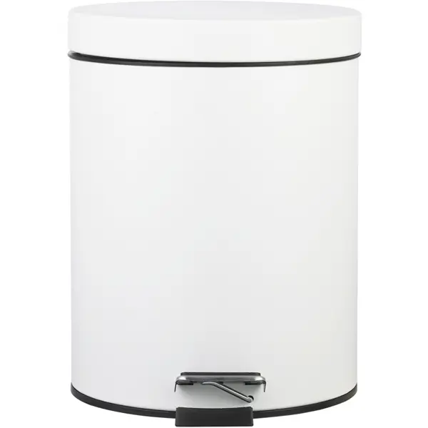 Контейнер для мусора для ванной KONSENSA Терни 5 л сталь цвет белый