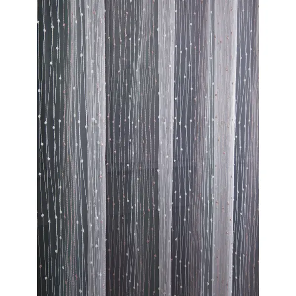 Тюль 1 м/п Пупырышки сетка 280 см цвет розовый