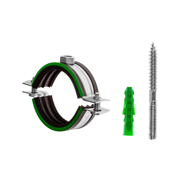 Хомут для труб Mayer 1 1/2" 48-53 мм со шпилькой 8x70 и дюбелем гайка М8