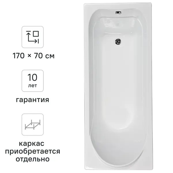 Ванна Нерея акриловая 170x70 см