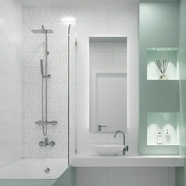 Плитка настенная Mersey Mono A0554Y24101 20x40 см 1.6 м² матовая цвет белый