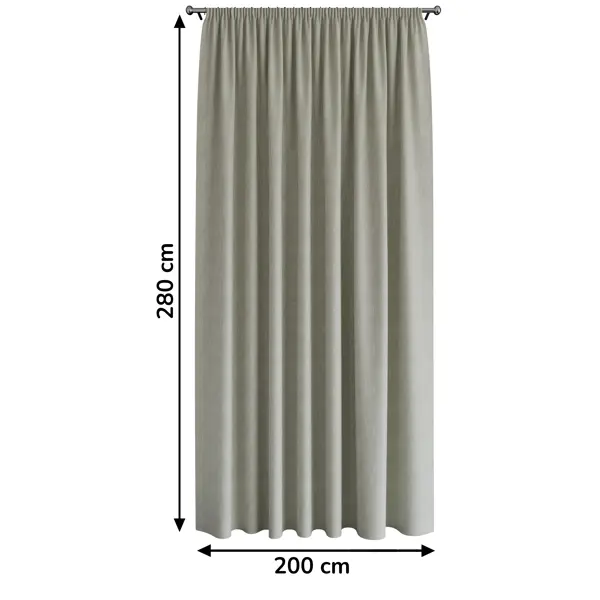 Штора на ленте Este 200x280 см цвет светло-серый