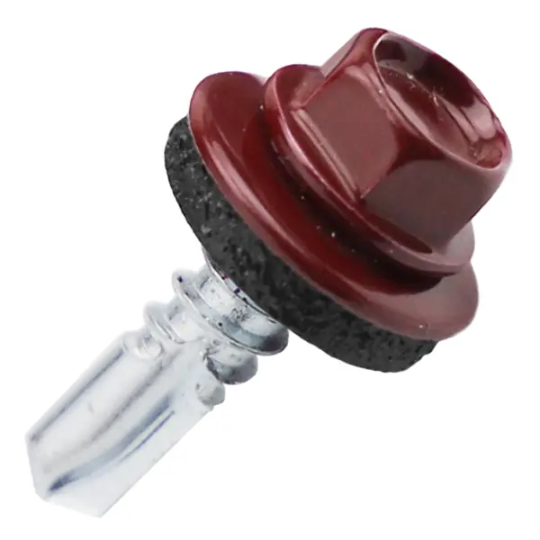 Саморезы кровельные по металлу DILWIS с пресс-шайбой RAL 3005 5.5x19 мм 100 шт.