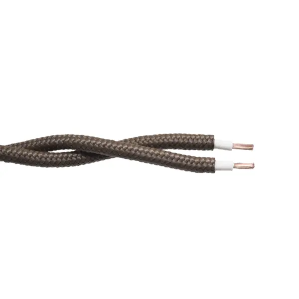 Ретро провод Electraline 2x1.5 на отрез ГОСТ цвет коричневый