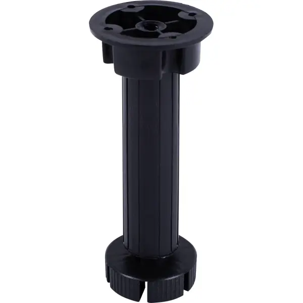 Ножка для мебели круглая высота 140-160 мм черная 4 шт