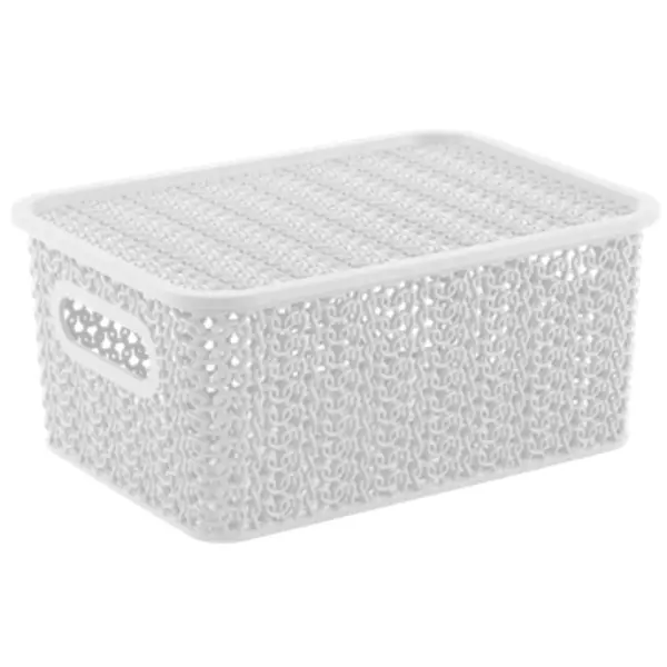 Корзинка Violet Вязь 23.5x17.3x10.6 см прямоугольная цвет белый
