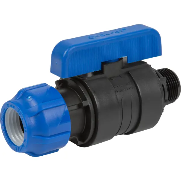 Кран шаровой прямой Valfex DN26 PN16 1"x32 НР полипропилен ручка бабочка