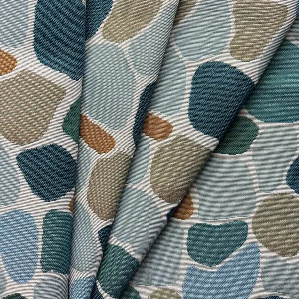 Ткань 1 м/п Морские камушки гобелен 150 см цвет голубой