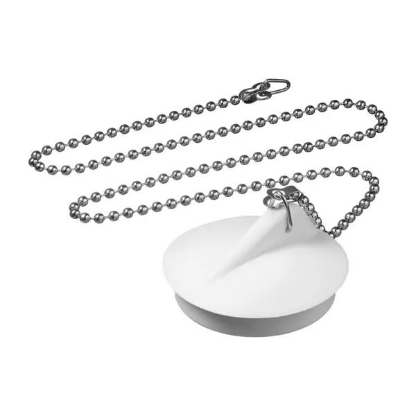 Пробка для ванны ДТРД ø40 мм с цепочкой цвет белый