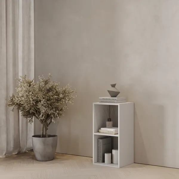 Стеллаж Spaceo KUB 2 секции 36x70.5x31.7 см ЛДСП цвет белый