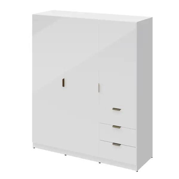 Шкаф распашной Турин Комфорт 3523 с 3 дверями 180x213x59.6 см ЛДСП цвет белый