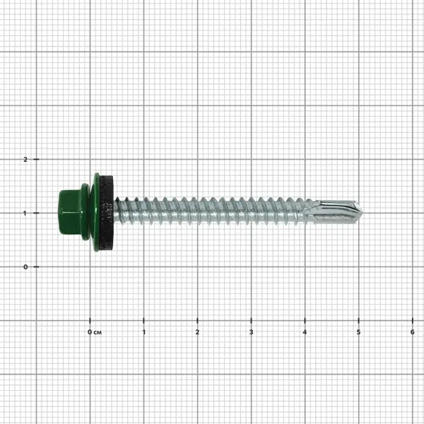 Саморезы кровельные по металлу с буром RAL 6005 5.5x51 мм 40 шт.