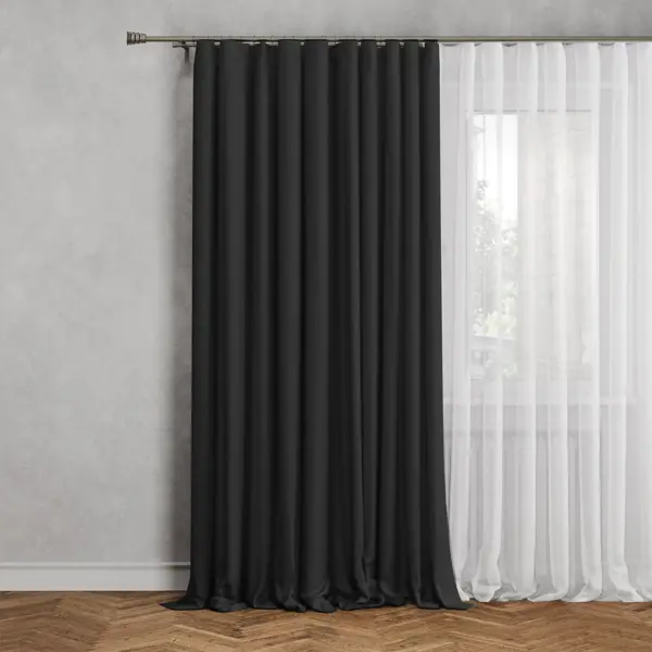 Штора на люверсах димаут 200x280 см цвет серый