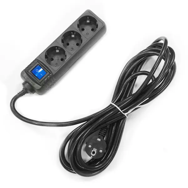 Удлинитель бытовой Skybeam 3 розетки с заземлением 3x1.5 мм 5 м 3500 Вт цвет черный