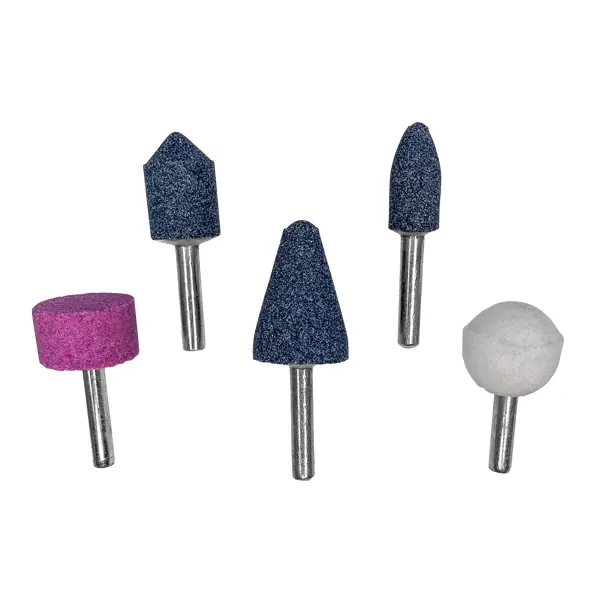 Набор шарошек для дрели абразивных Vertextools 0987-6-5 хвостовик 6 мм, 5 шт.