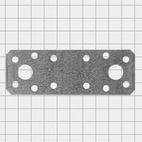 Пластина крепежная КР 100x35x1.8 оцинкованная сталь цвет серебро