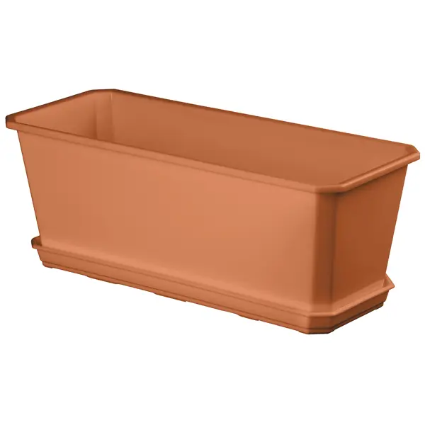 Поддон для балконного ящика Idiland 40 см, 37x14x2.4 см, пластик терракотовый