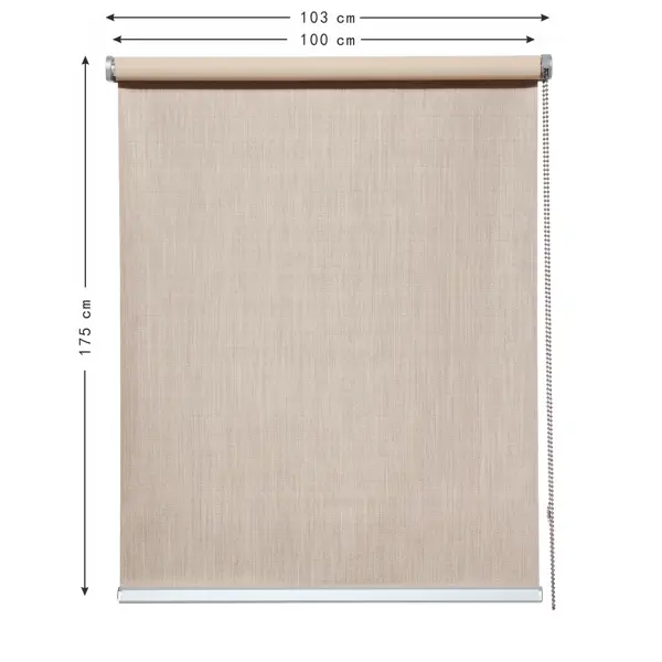 Штора рулонная блэкаут Inspire Natal 100x175 см бежевая Trench 5