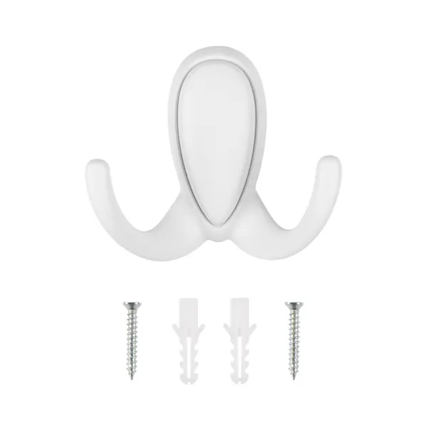 Мебельный крючок N00-N00-MW 13 см ЦАМ белый