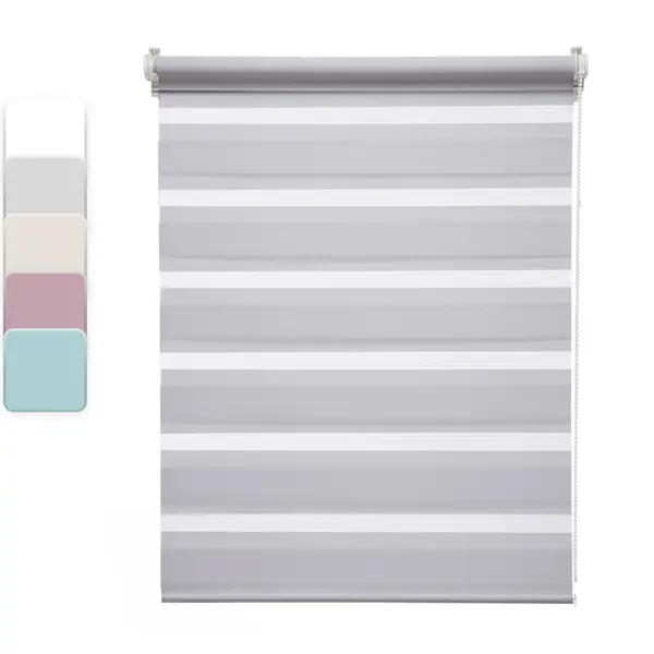 Штора рулонная день-ночь Inspire Peter 60x160 см светло-серая