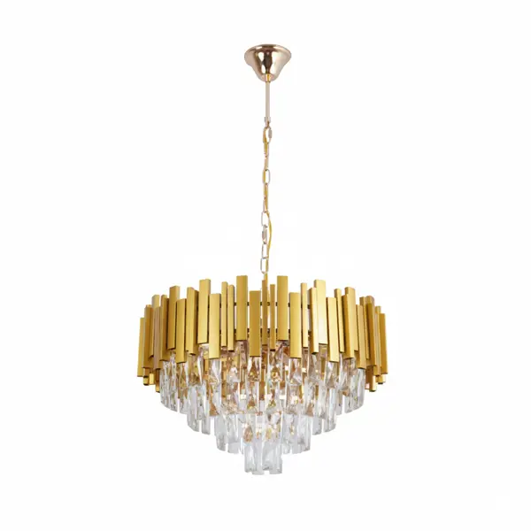 Люстра подвесная Frida 8 ламп 18 м² цвет золото/прозрачный