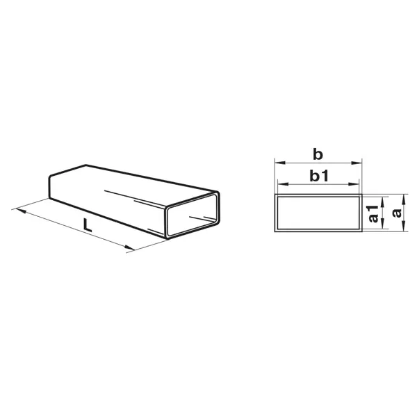 Воздуховод плоский Equation 60x204 мм 2 м