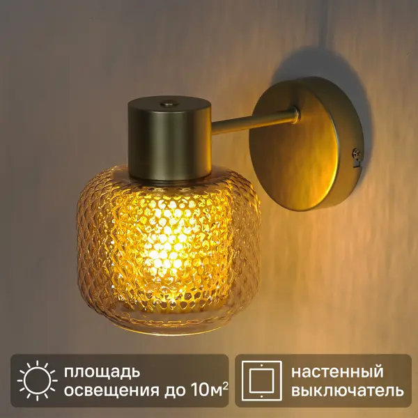 Светильник бра настенный KREAFORTA Edesa цвет золотой