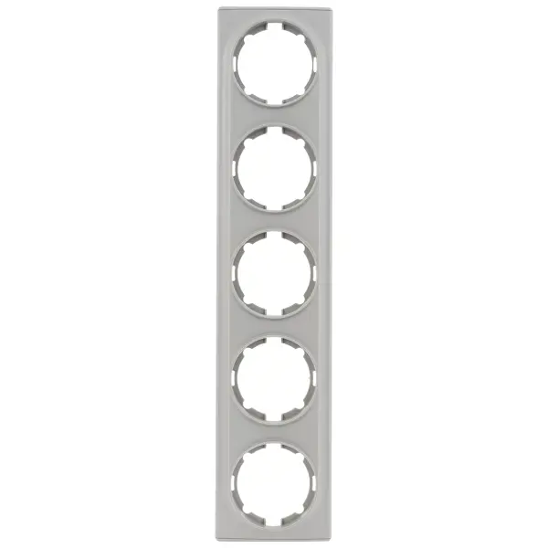 Рамка для розеток и выключателей Onekey Florence 5 постов, цвет серый