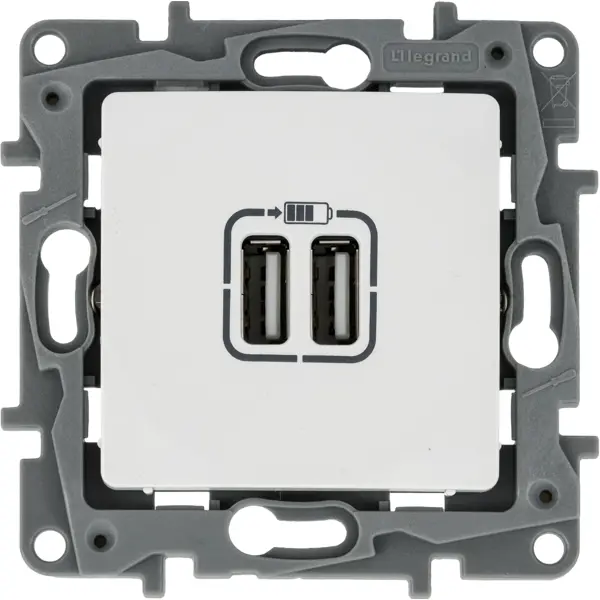 Зарядное устройство USB тип А / тип А - Legrand Etika - 3000мА 15Вт - белый