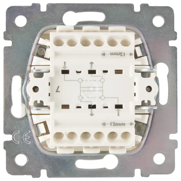 Переключатель перекрёстный одноклавишный - Legrand Valena - 10А 250В схема 7 винтовые зажимы - слоновая кость