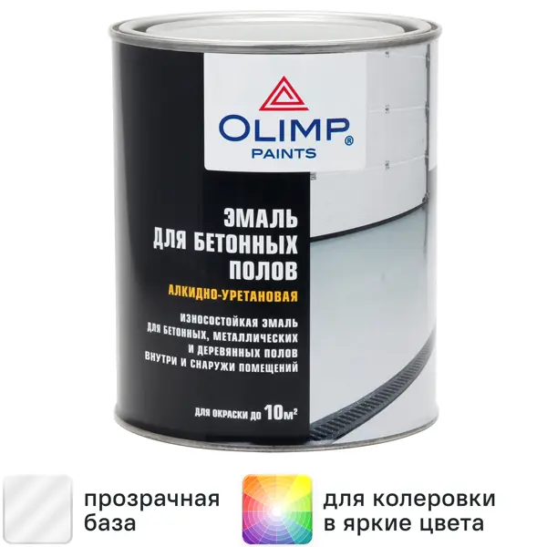 Эмаль для полов Olimp глянцевая цвет прозрачный 0.9 л