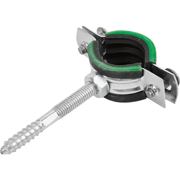 Хомут для труб Mayer 3/4" ø25-28 мм со шпилькой 8x70 и дюбелем гайка M8