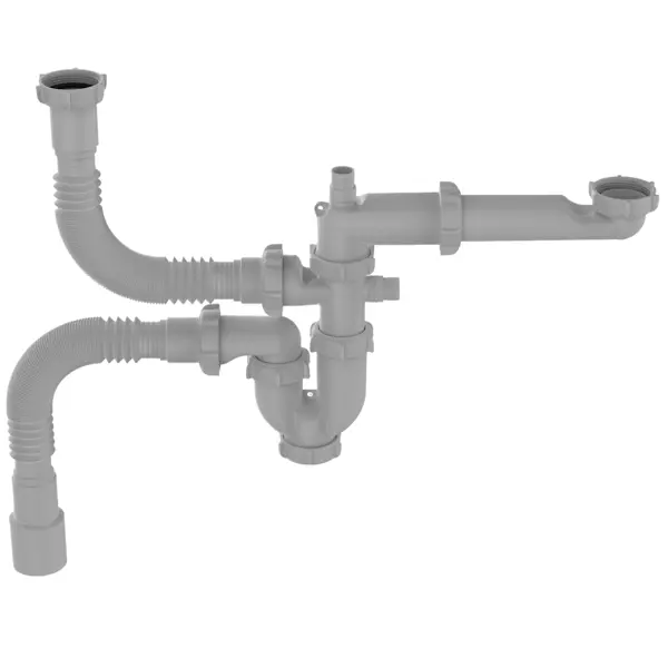 Сифон для мойки двойной Equation 40 мм без выпуска 2 отвода