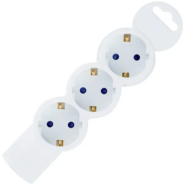 Колодка для удлинителя Duwi 3 розетки с заземлением 3680 Вт цвет белый