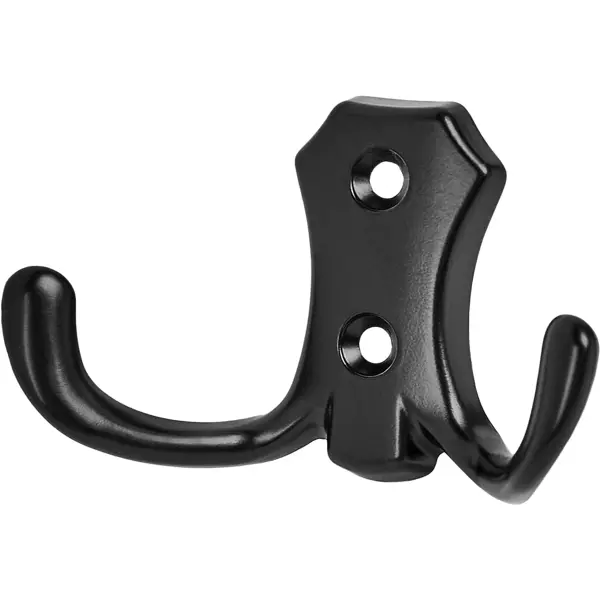 Крючок мебельный 7.7x5.8x2.95 см цвет матовый черный