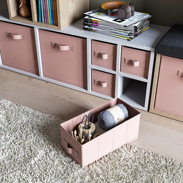 Короб Spaceo KUB Kiss 15x31x15 см 6.9 л полиэстер цвет розовый