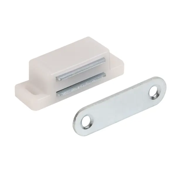 Защелка магнитная 15x45 мм пластик цвет белый