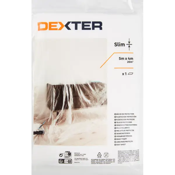 Пленка защитная Dexter 500x400 см 12 мкм прозрачная