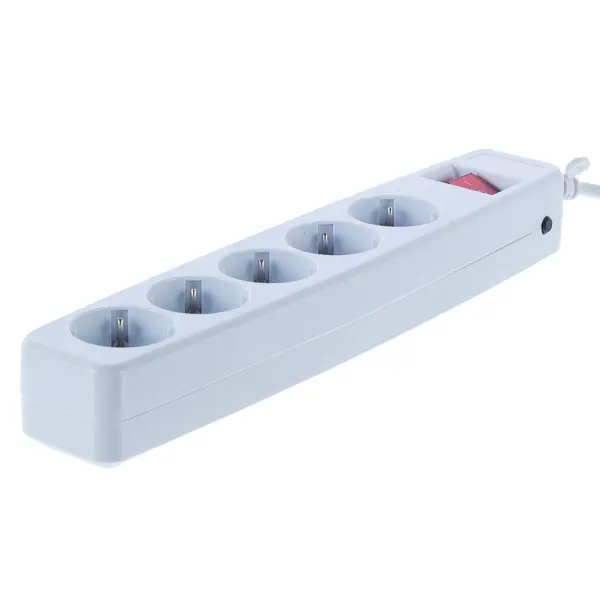 Сетевой фильтр Эра SF 5 розеток с заземлением 3x0.75 мм 3 м 2200 Вт цвет белый