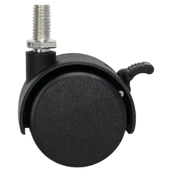 Колесо поворотное с тормозом 40 мм до 30 кг М8 цвет черный
