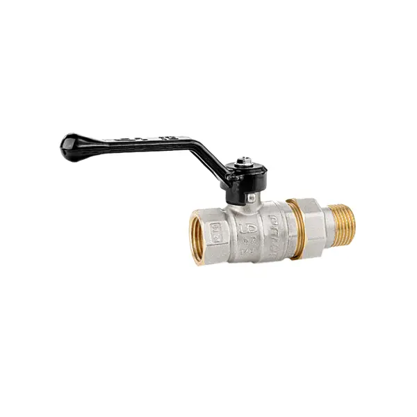 Кран шаровой с американкой прямой LD DN25 PN40 1" НР/ВР латунь ручка рычаг