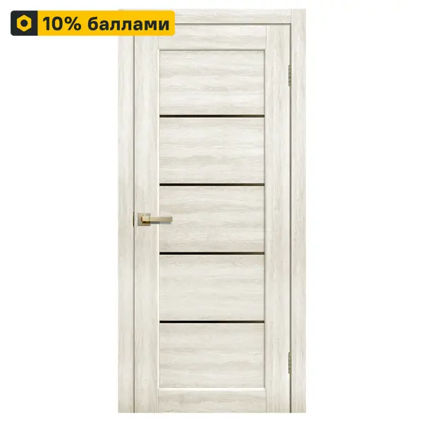 Дверь межкомнатная глухая Artens Брио 60x200 см ПВХ цвет дуб филадельфия с замком и петлями