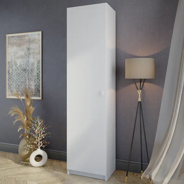 Шкаф распашной Турин Лайт с 1 дверью 50x200.6x37.2 см ЛДСП цвет белый