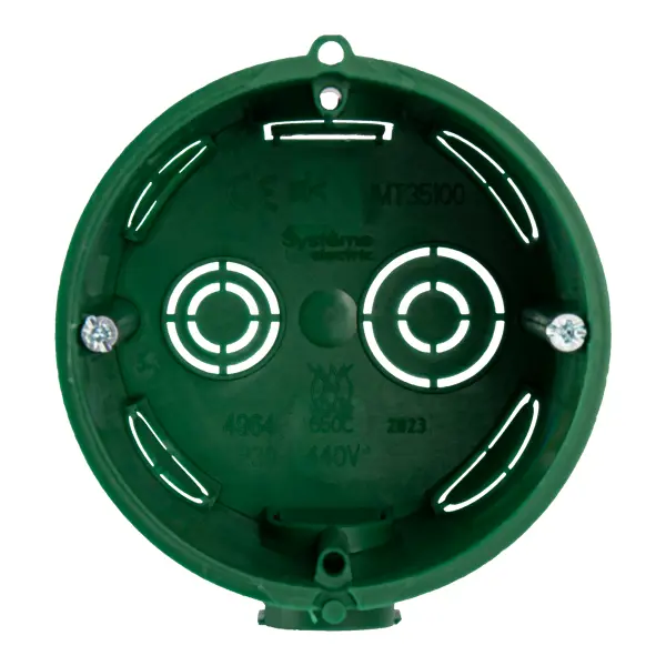 Подрозетник Systeme Electric под бетон 68x45 мм с саморезами IP30 цвет зеленый