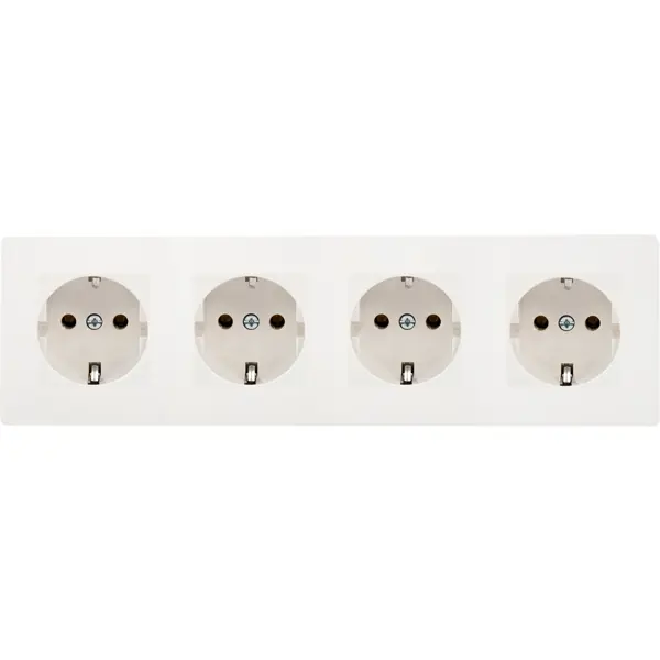 Рамка для розеток и выключателей Legrand Etika 4 поста цвет белый