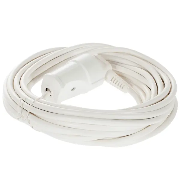 Удлинитель-шнур 1 розетка с заземлением 3x1.5 мм 10 м цвет белый