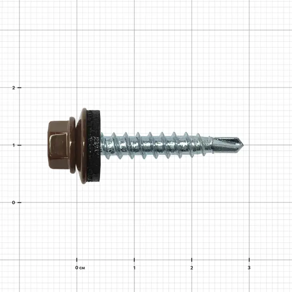 Саморезы кровельные по дереву DILWIS оцинкованные с буром 4.8x29 мм на вес RAL 8017